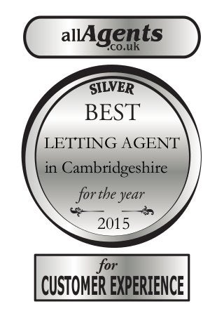 CUSTOMEREXPERIENCE
for
BEST
LETTING AGENT
in Cambridgeshire
2015
 