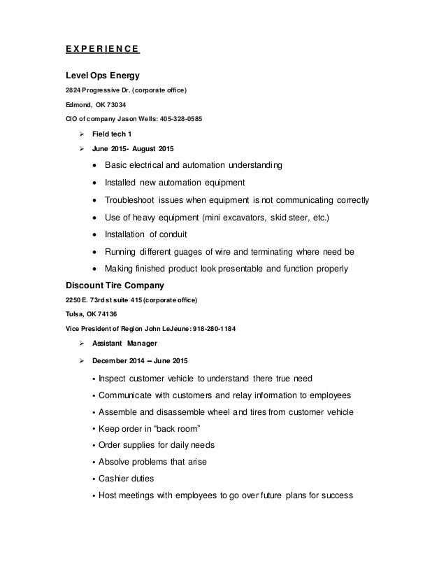 Discount Tire Tulsa >> Matt's resume. word doc (1) Discount Tire Tulsa >> Matt's resume. word doc (1)