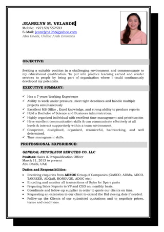 Jen Cv JEANELYN VELARDE CV | PDF
