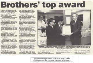 Swift Recieve Top Award 1994 from Sir Brain Mawhinney