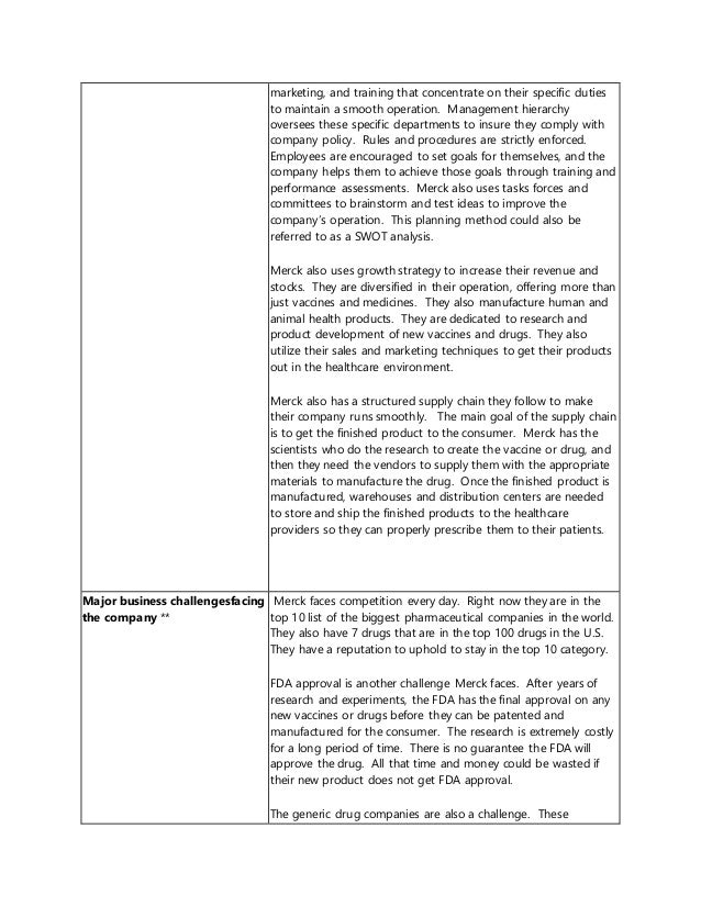 Merck organizational structure image