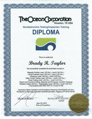 Ocean Corp Diploma