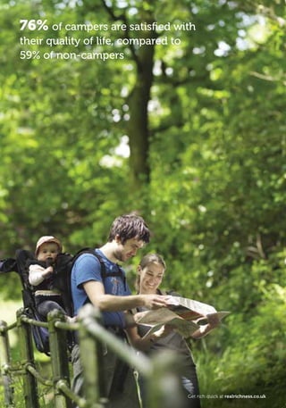 76% of campers are satisﬁed with
their quality of life, compared to
59% of non-campers
Get rich quick at realrichness.co.uk
T8C_M040_RealRichness_Phase3_245x170_16pp.indd 2 25/03/2011 16:18
 