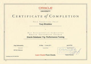 Oracle Database 11g Performance Tuning