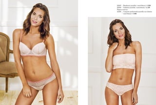 22055	 Bandeaux puntilla / coral-blanco / $ 229
22058	 Vedetina puntilla / coral-blanco / $ 129
Página anterior	
23298	 Conjunto preformado puntilla con elástico
	 coral-blanco / $ 399
 