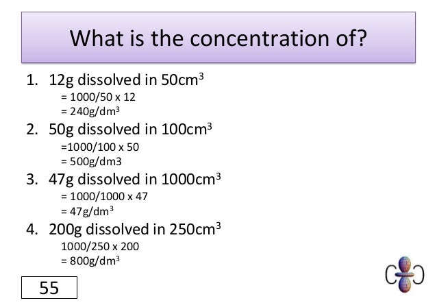 What Volume Of Water Is To Be Added To 100cm3 C7 Revision Powerpoint Part 2