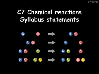 07/09/13
C7 Chemical reactionsC7 Chemical reactions
Syllabus statementsSyllabus statements
 