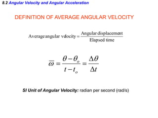 Chapter 8 university physics ritational kinematics | PDF