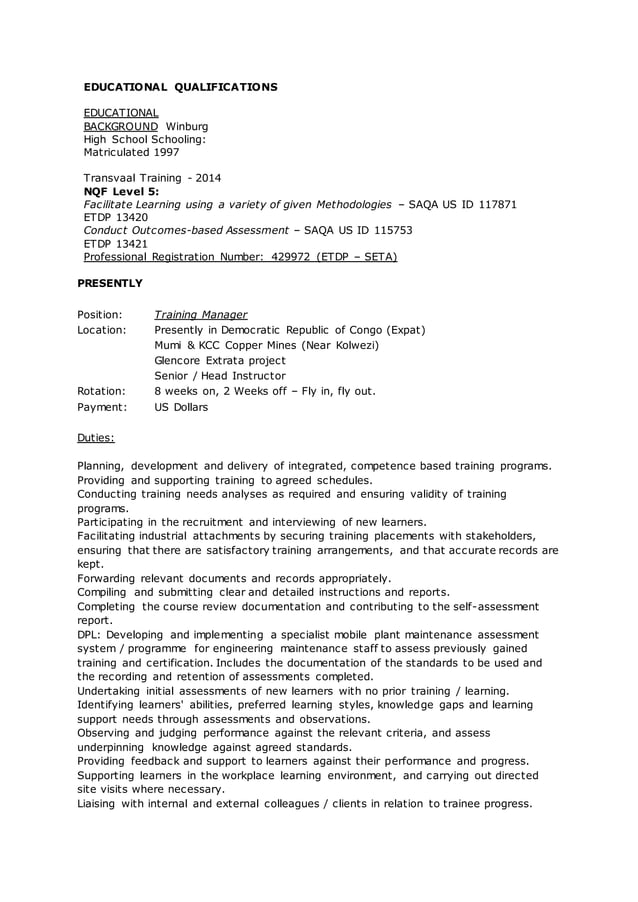 EDUCATIONAL QUALIFICATIONS PDF