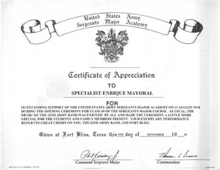 Sergeant Major Academy Certificate