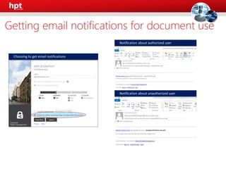 alice@contoso.com;
alice@contoso.com opened RMS blog post – Aug2014.docx.pdf
alice@contoso.com opened RMS blog post – Aug2014.docx.pdf
alice@contoso.com opened RMS blog post – Aug2014.docx.pdf
alice@contoso.com was denied access to BudgetWithCharts.xlsx.pdf
alice@contoso.com was denied access to BudgetWithCharts.xlsx.pdf
alice@contoso.com was denied access to BudgetwithCharts.xlsx.pdf
Getting email notifications for document use
 
