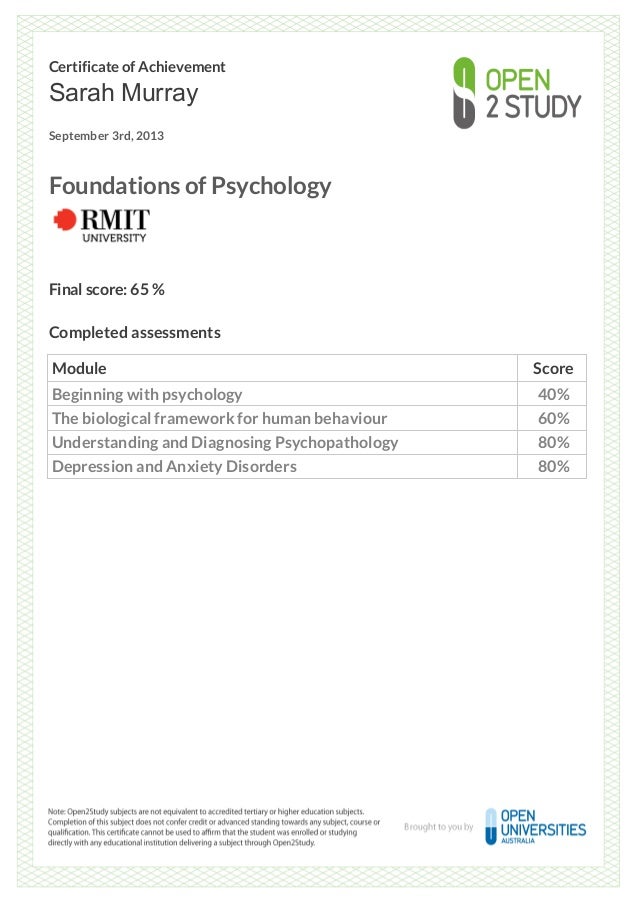 Certificate_Foundation of Psychology