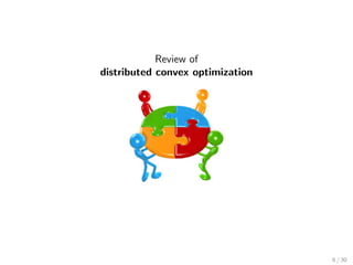 Review of
distributed convex optimization
6 / 30
 