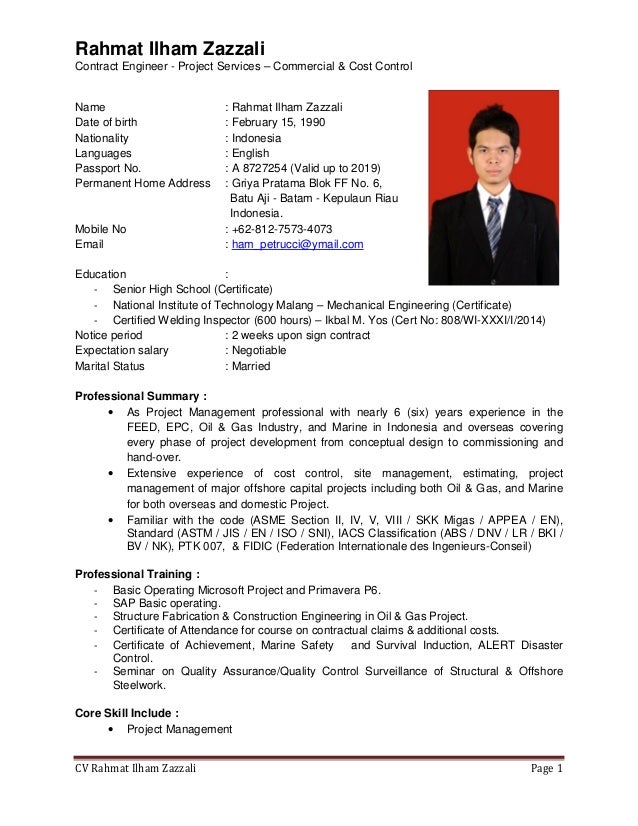 Contract Engineer Resume - Resume Ideas