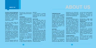 ABOUT US
ABOUT US
2 3
Innovative Technical Engineering
Construction Limited (ITEC LTD) is
a Nigerian company. the company's
services include Building and Civil
construction, project management,
Co nsu l tan cy, i n frast ructu re
development , building material
supply and plants rental
We know our clients' needs and
provide solutions to all types of
construction projects.
ITEC LTD is managed by a group of
highly qualified and experienced
professionals. We have experience
and expertise to handle large
v o l u m e s o f p r o j e c t s .
Client satisfaction is our prime goal.
We guarantee high quality projects
solutions from design inception to
commissioning. Our widely growing
network of professional members is
our strength to delivering the best
quality services to our clients.
OUR VISION
To be the undisputed leading and
dominant Building and Civil
E n g i n e e ri n g Co n s tr u cti o n
company in Africa and the world in
general.
OUR MISSION
To be a role model for Construction
industry by creating superior value
for all our Clients, abiding by the
utmost professional and ethical
standards, and by building an
enduring institution.
To undertake the engineering and
construction business with a focus
on becoming the Construction
leadership while excellence in
every aspect to meet customers'
stringent requirements regarding
quality, on-time delivery, safety and
environmental concerns.
To d e v e l o p a n e f f e c t i v e
management that stresses
p r o d u c t i v i t y , p e r p e t u a l
development of the organization,
and instilling work ethics in all
personnel.
To build value for the organization
in order to become a unique and
distinct firm.
To remain focused on controlled
o rg a n i z at i o n a l g ro w t h a n d
recognizing those who contribute
tothis growth
OUR FUTURE
With our philosophy, values, and
mission firmly in place, we are
targeting controlled growth and
sustained profitability in the future.
Our responsibility to our clients,
employees, and shareholders
remain the principal focus of our
operations and is defined by our
corporate values.
As we move into the future, ITEC
LTD is better prepared now than ever
before and will take its ventures
beyond the design stage – creating a
physical reality that can be touched
and felt. With the rough road ahead,
we are ready to take on whatever
challenges that come its way without
losing sight of its vision; all of us at
ITEC LTD remain committed to
excellence and growth
CORPORATE VALUES
To further develop our corporate
strengths we have established a
corporate mandate to maintain
strong core values that truly reflect
the company's philosophy.
Having stood the test of time,
transparency and good corporate
governance remain our top agenda.
At the principleITEC LTD
supporting this philosophy are
permanently ingrained in our
corporate values.
OUR TEAMS.
With backgrounds in both
contracting and professional
industry practice, our team are fully
able to understand technical,
Construction and legal matters,
enabling them to identify key issues
quickly and to find the best solutions
for our clients.
Our people are internationally
renowned for their expertise in
working at the highest level in the
engineering and construction
industries. All members of our team
contribute to an unrivalled record of
success in their specialist areas.
OUR EXPERTISE
our focus is on assisting clients in
such a way that every aspect of
their capital project is properly
governed, well executed and fully
supported from beginning to end.
The breadth of international
construction experience within
ITEC LTD means we can draw on a
wealth of knowledge and skills to
deliver the best outcome for our
clients, wherever their projects are
located we have considerable.
experience of working as an
integrated part of our clients
ALIGNEDAPPROACH
At ITEC LTD, we align ourselves
with our clients' values and
objectives, work in partnership, and
ensure our clients' goals are at the
center of everything we do. When
our role is that of expert solutions
providers, we will provide an
independent, meaningful and
understandable opinion and
analysis of the Project.
P R I N C I P A L A I M S A N D
O B J E C T I V E S O F T H E
ASSOCIATION
To assist our clients in such a way
that every aspect of their capital
project is properly governed, well
executed and fully supported from
beginning to end.
T o o f f e r o u r c l i e n t s
(developer/owner, consultant,
contractor or sub-contractor) a wide
range of professional services to
satisfied their requirements in a
most cost effective and efficient
manner
To work out plans and to applied
and complied with relevant
N a t i o n a l , E u r o p e a n , a n d
International Standards
 
