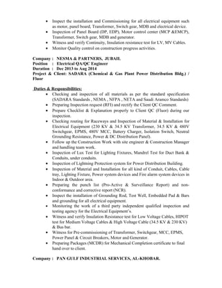 Electrical QA QC Engineer | DOC