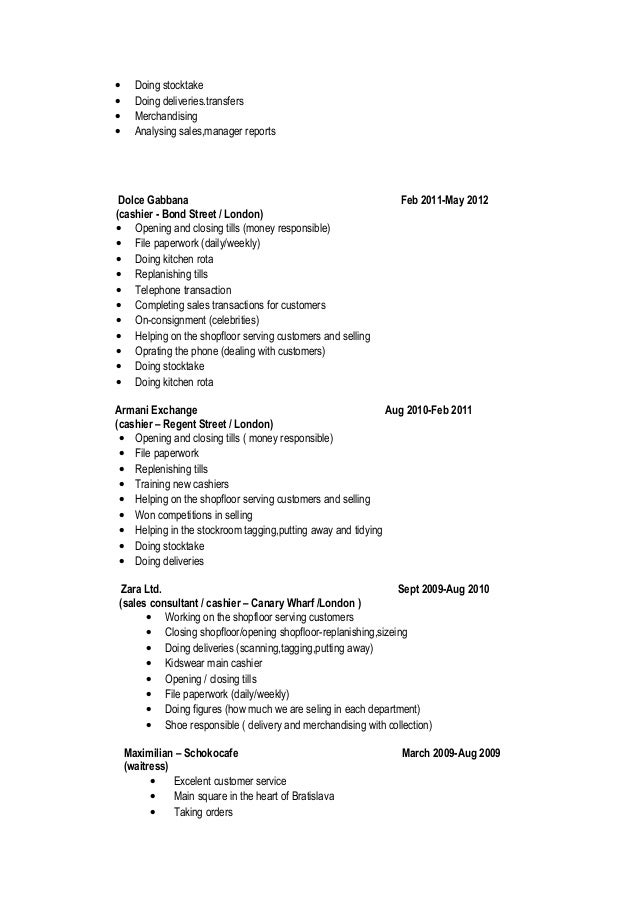 Curriculum Vitae Zara