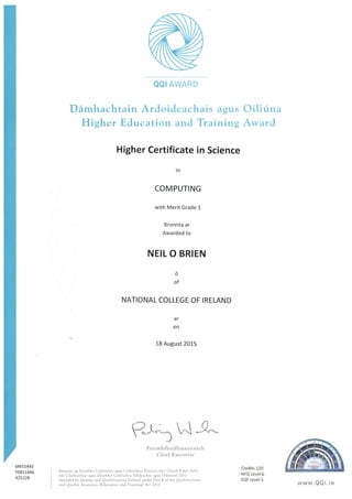 Higher Certificate in Computing