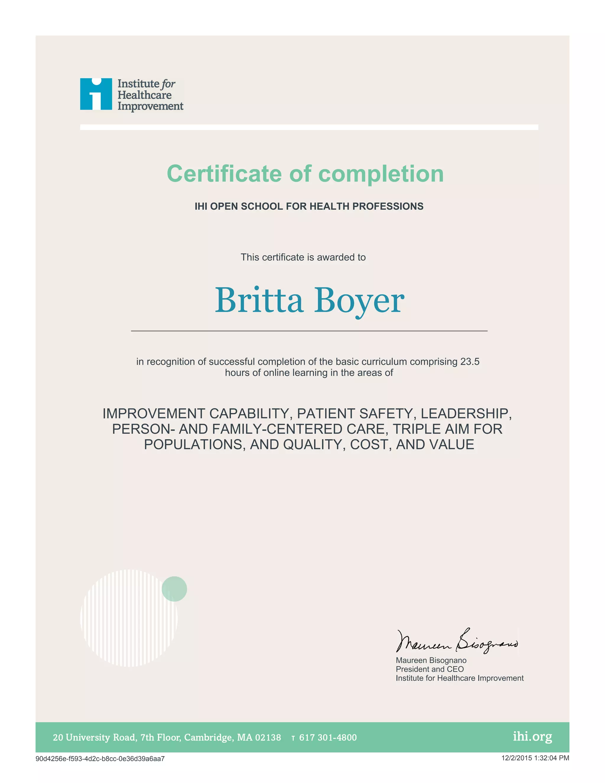 IHI Certificate 1 IHI Open School Basic Certific PDF
