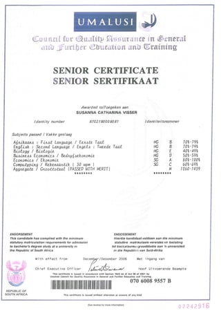 Susan Certificates