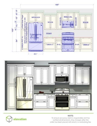 W3036W3036
W302115L
W124215L
W124215R
U189624-ROT-4L
RR96R
DB30-2 B15L DB30-2
WR362424
UF336
B15R
54"131
2"9"
180"
105"
35 5
8 "
Sidepanelcutandappliedonsite
Toekickshippedseperatley
3"
4RollOutsTrays
Fridge opening
36" x 72"
without filler
30" Range
30" Microhood
15"6"
41
2"
 
