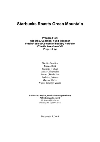 Starbucks Roasts Green Mountain