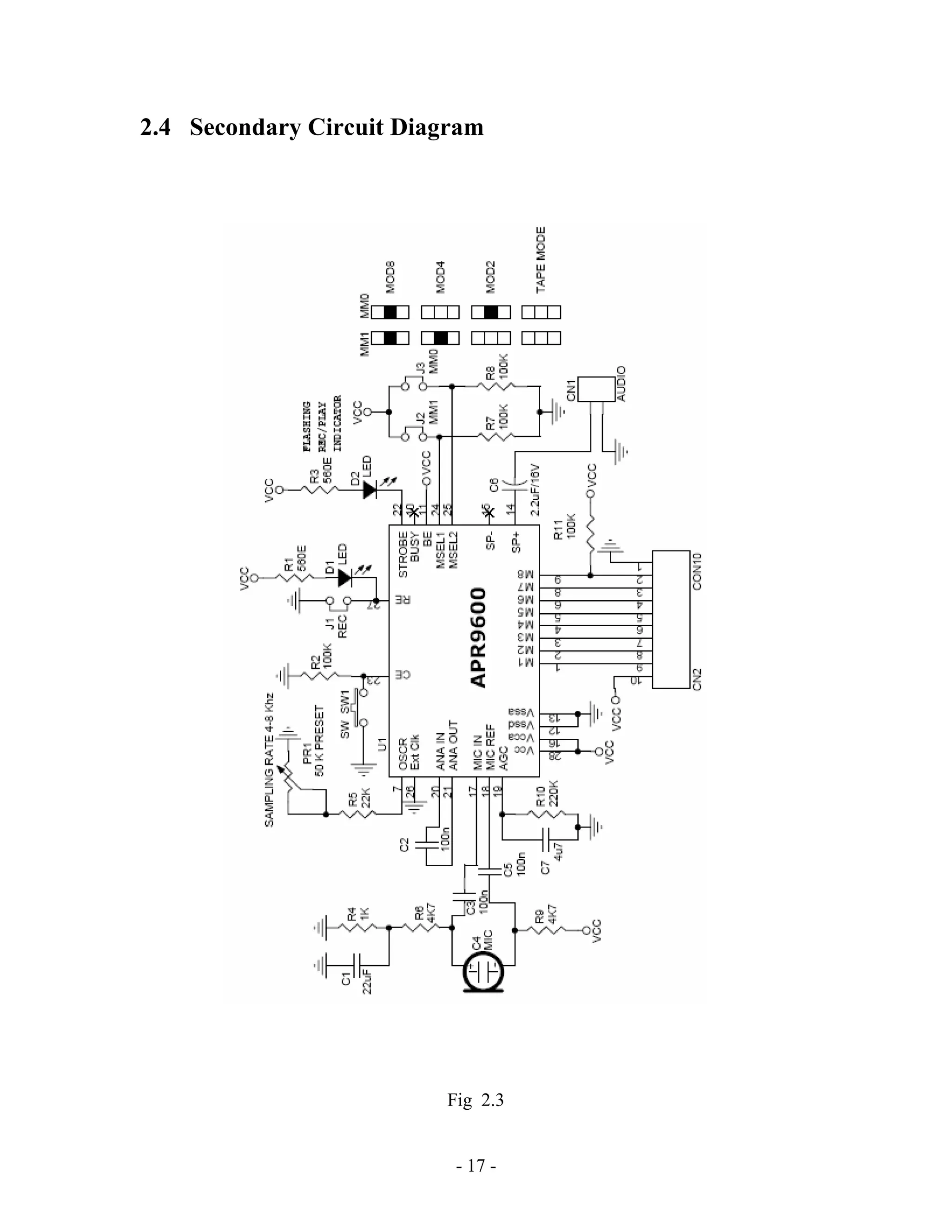- 17 -
2.4 Secondary Circuit Diagram
Fig 2.3
 