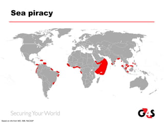 Sea piracy
Based on info from IMO, IMB, ReCAAP
 