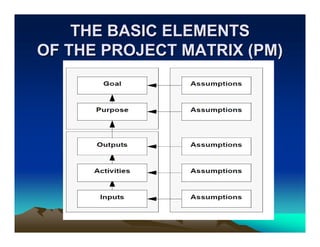 THE BASIC ELEMENTS
OF THE PROJECT MATRIX (PM)
 