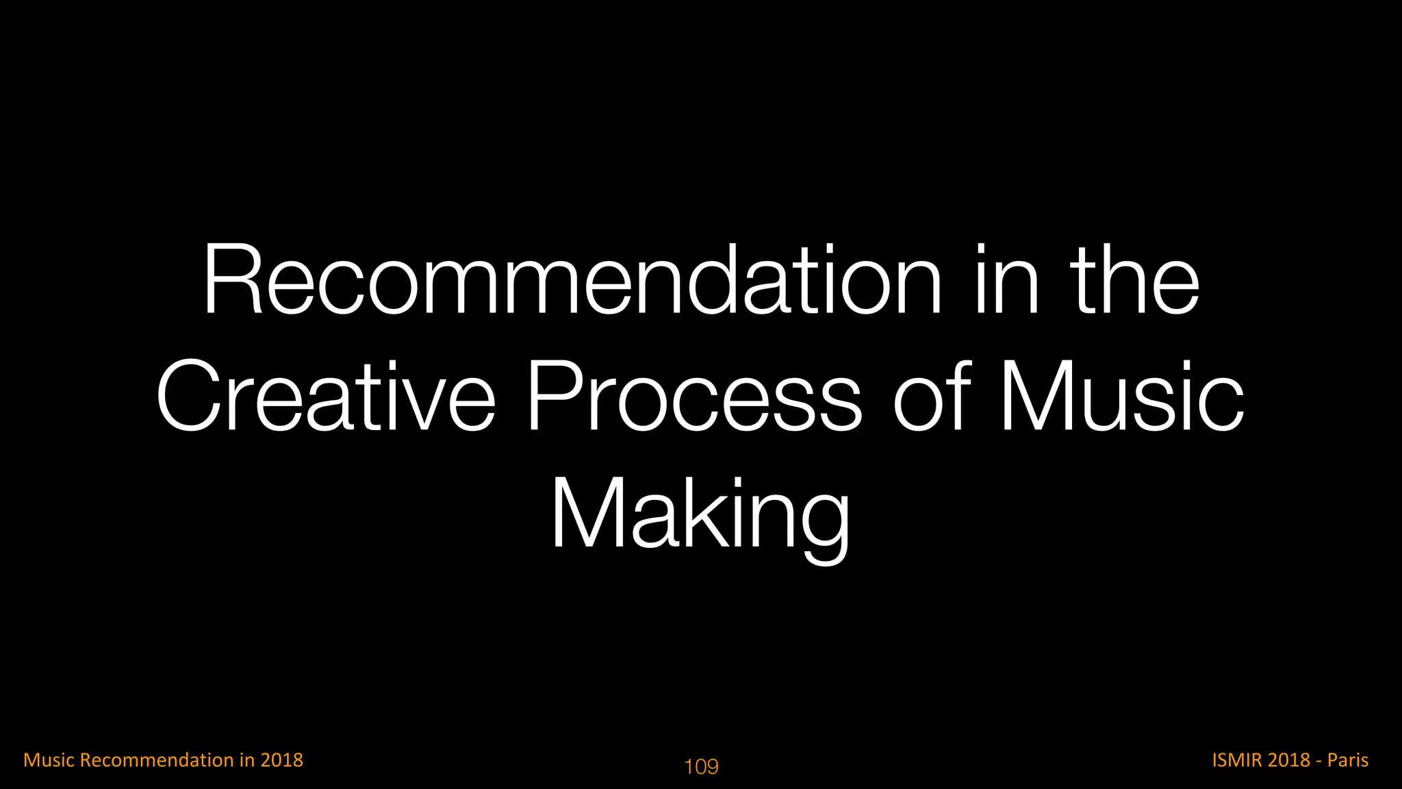 Recommendation in the
Creative Process of Music
Making
109
 