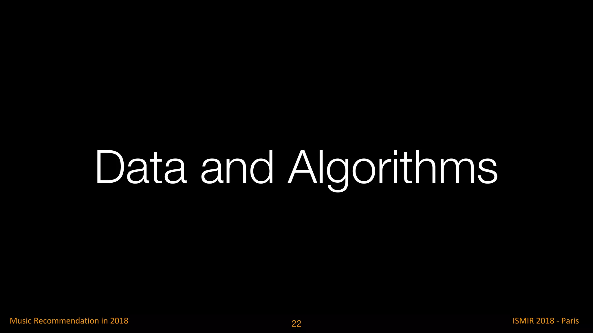 Data and Algorithms
22
 