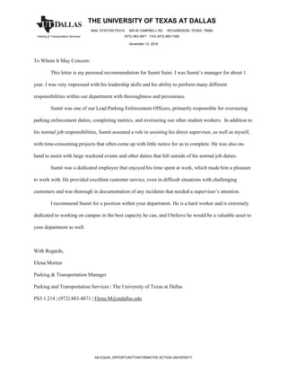 Letter of Recommendation | PDF