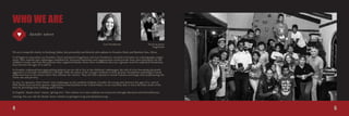4 5
WHO WE ARE
We are a nonprofit charity in Rexburg, Idaho, that personally and directly aids orphans in Ecuador, Haiti, and Burkina Faso, Africa.
It all began in 2009 when our founders, Travis and Jennie Gugelman, and Lori Nordstrom, traveled to Ecuador on a photography assign-
ment. They realized that orphanages subsidized by American businesses and organizations could provide more than adequately for the
children’s needs, and from this premise they organized Dando Amor. Once establihed, they saw a greater need for orphaned Ecuadorian
boys between the ages of 12 and 18.
In Ecuador, orphaned boys approaching puberty are too old to live in the childrens’ orphanages; the risk of a boy becoming physically
aggressive or sexually uninhibited is too high. With the safety of the younger children as their priority, Ecuadorian orphanages release
pubescent boys to the streets where they become the victims. They are then exposed to sexual violence and drugs, thus perpetuating the
crime rate and poverty.
In 2013, we opened a “boys’ home” style orphanage on the outskirts of Quito, Ecuador, for young men between the ages of 12 and 18.
With funds received from sponsor organizations and families in the United States, we are currently able to meet the basic needs of the
boys by providing food, clothing, and a home.
In English, “dando amor” means, “giving love”. Our mission is to raise orphans out of poverty through education and self-sufficiency
training. You can visit the Dando Amor websites at givinglove.org and dandoamor.org.
dando amor
Travis & Jenny
Gugelman
Lori Nordstrom
4 5
 