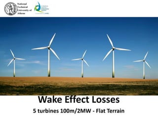 Wake Effect Losses
5 turbines 100m/2MW - Flat Terrain
 