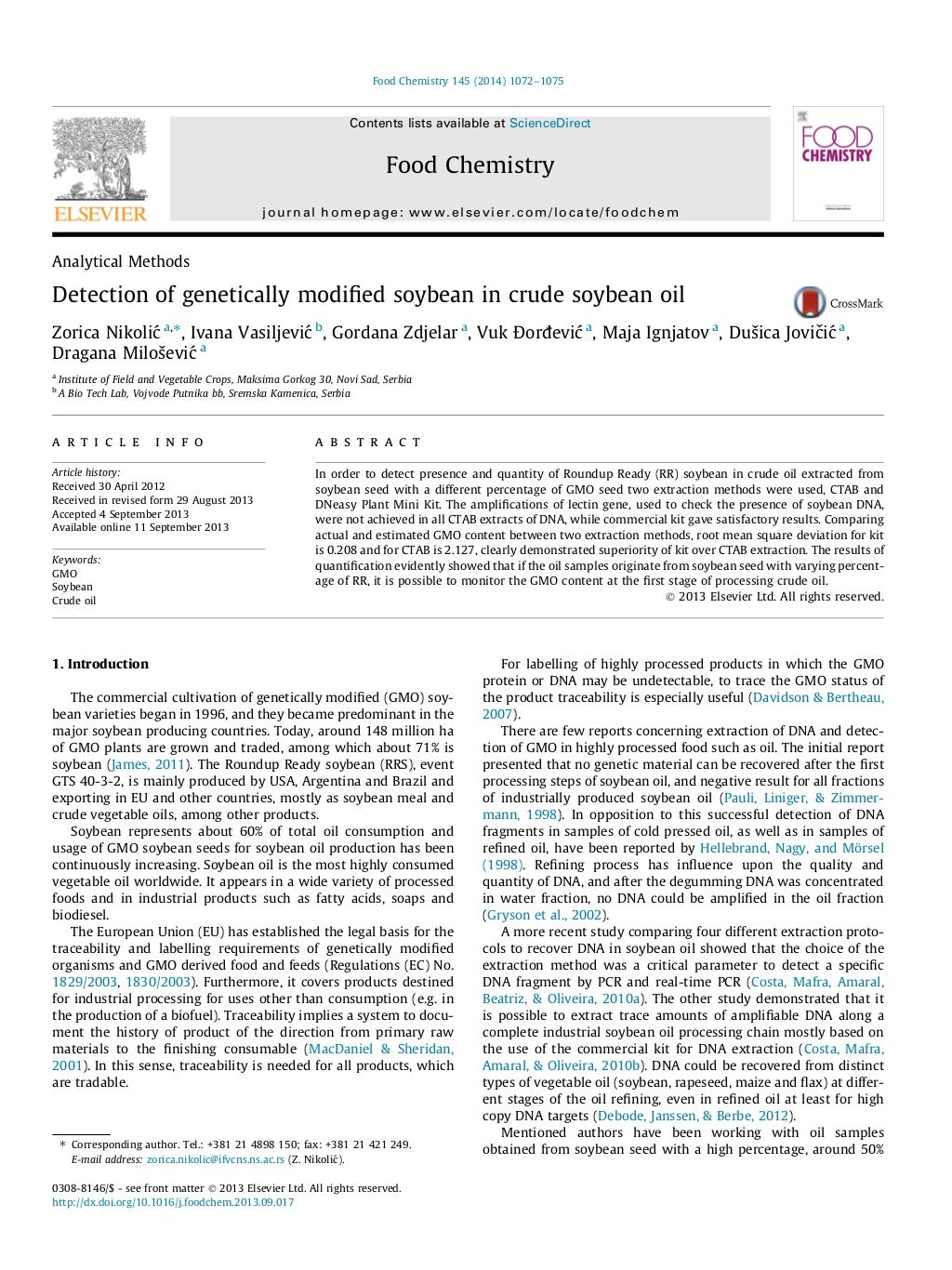 Detection of Modified Soybean in Crude Soybean Oil.PDF
