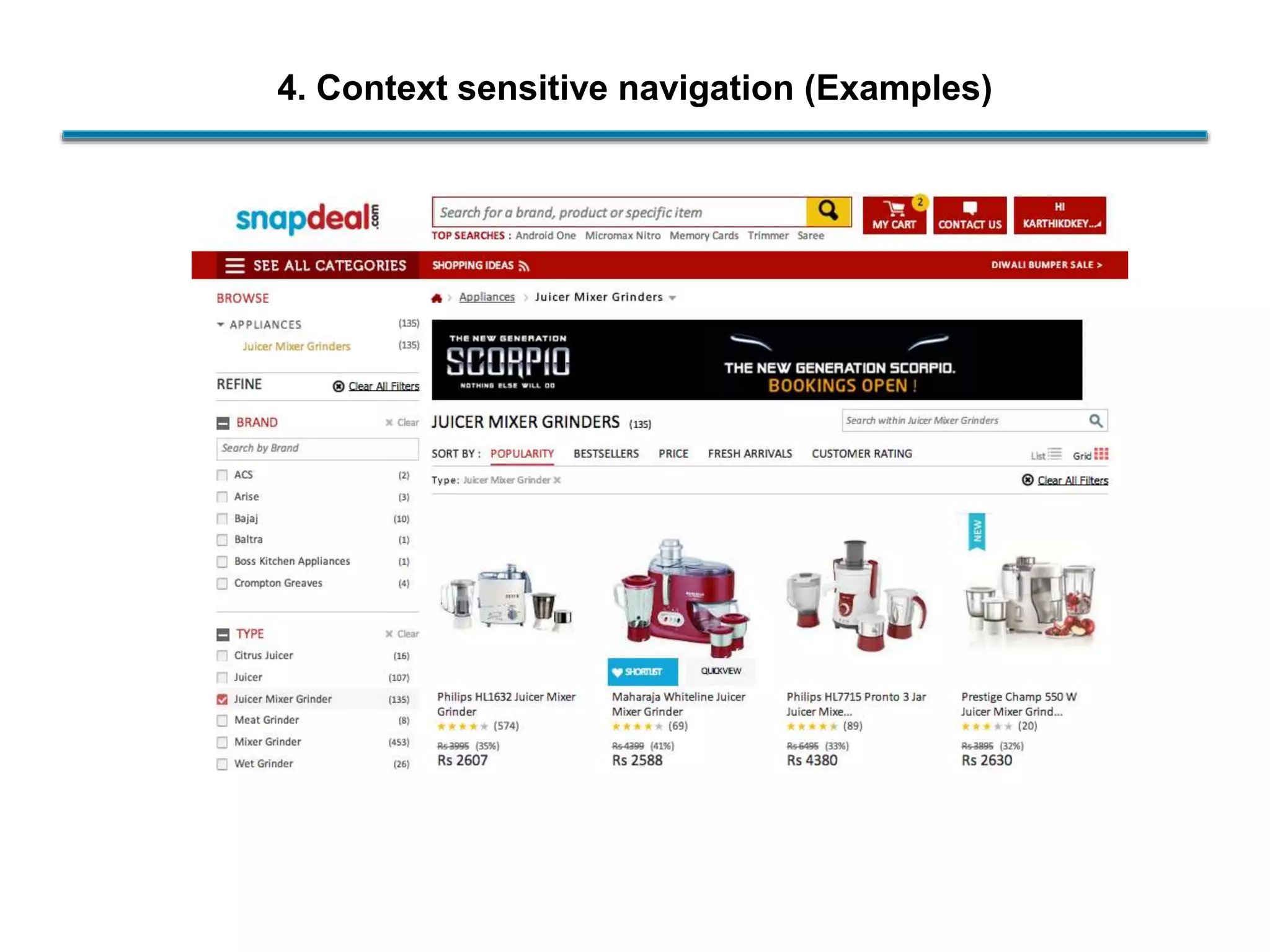 4. Context sensitive navigation (Examples)
 