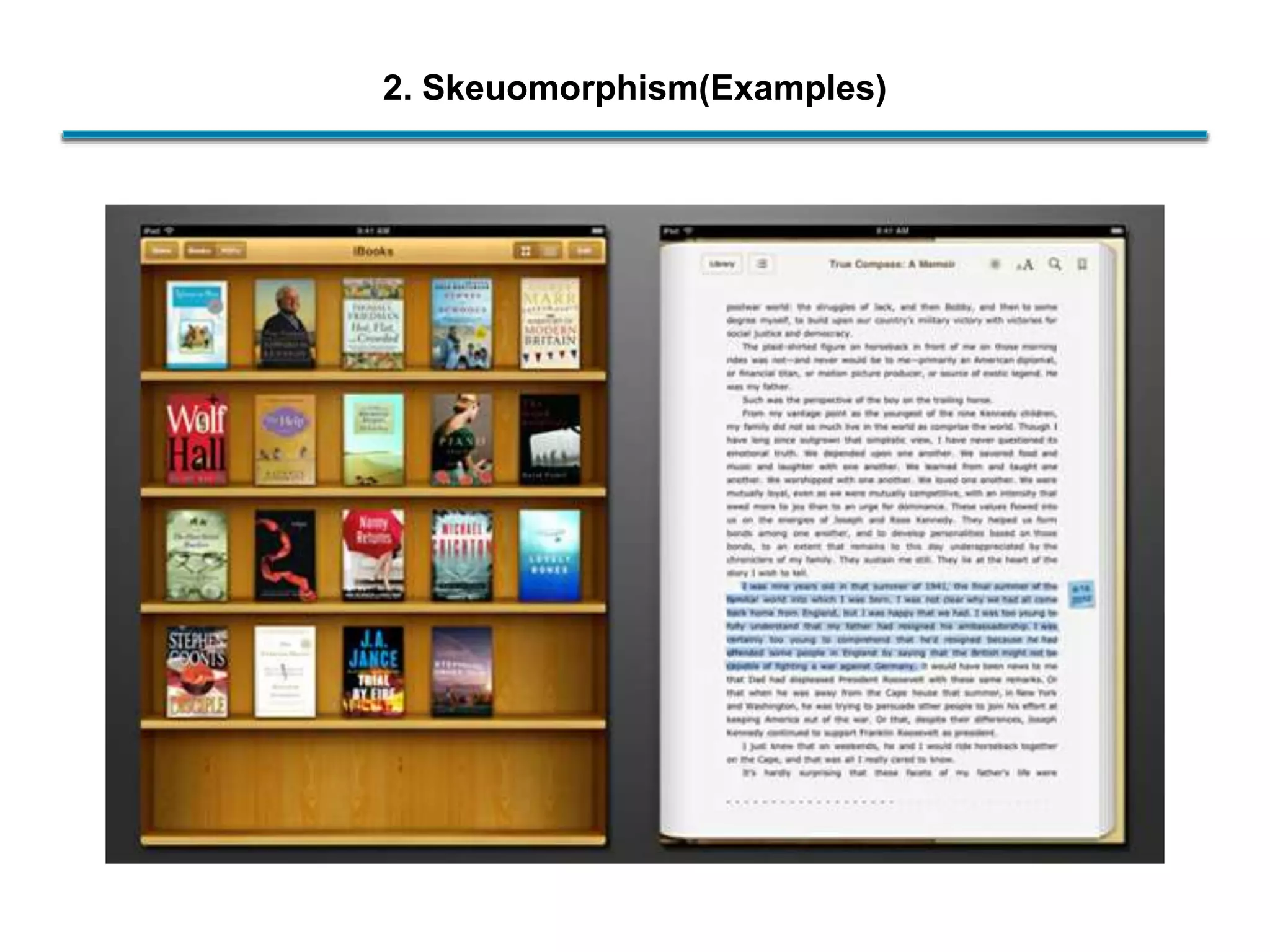 2. Skeuomorphism(Examples)
 