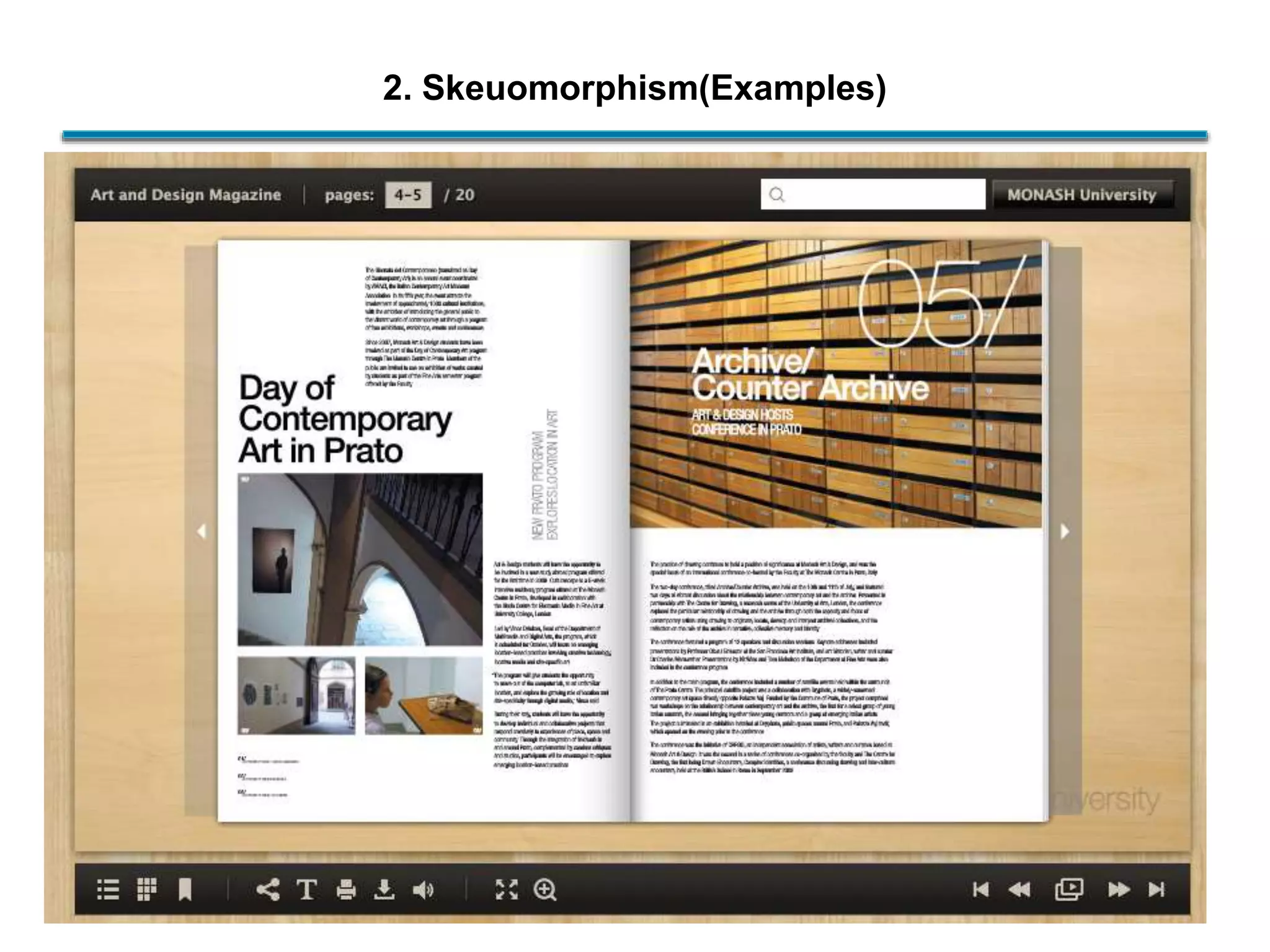 2. Skeuomorphism(Examples)
 