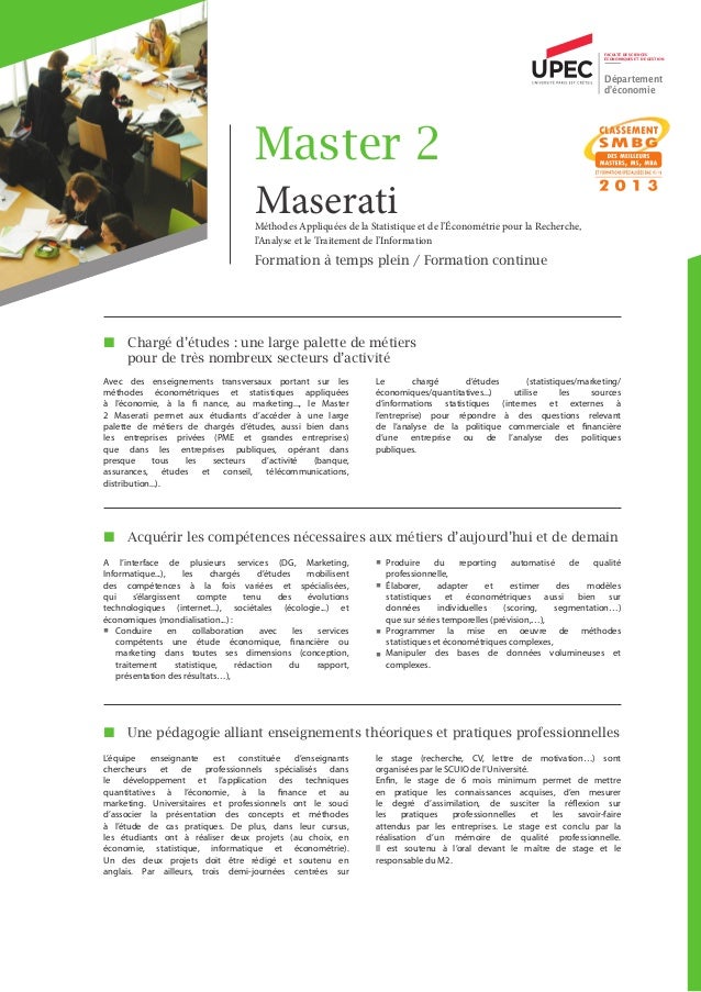 Lettre De Motivation Master Economie Appliquée