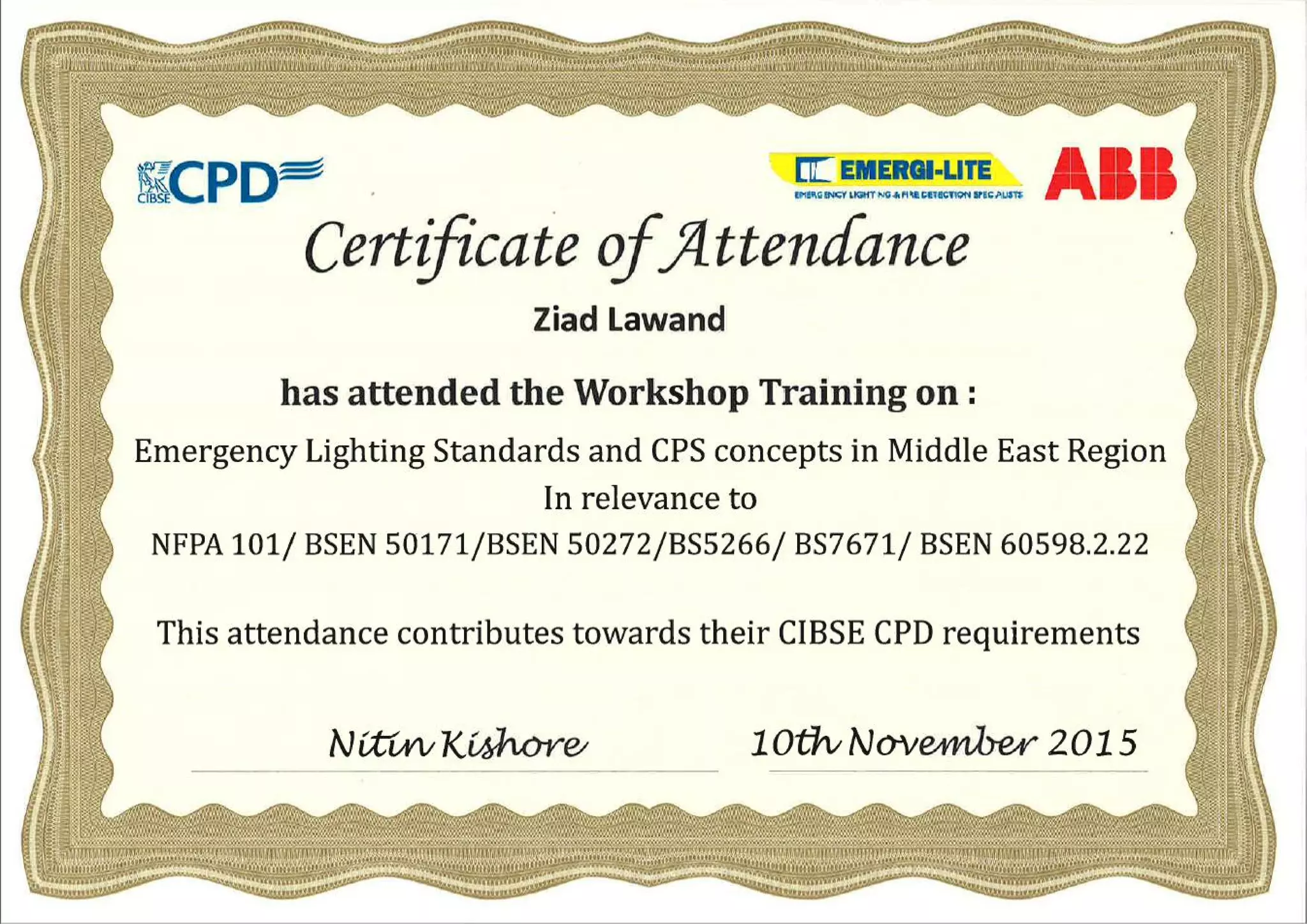ABB Emergency Lighting Standards Certificate (2) PPT