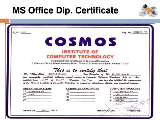microsoft office certificates