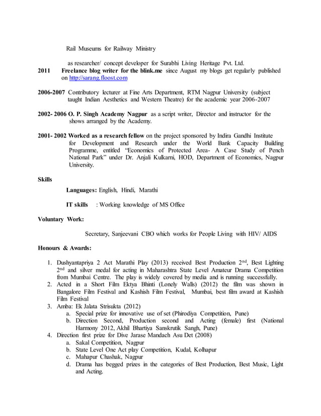 Sarang Bhakre CV | PDF