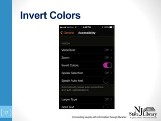 Invert Colors
Connecting people with information through libraries
17
 