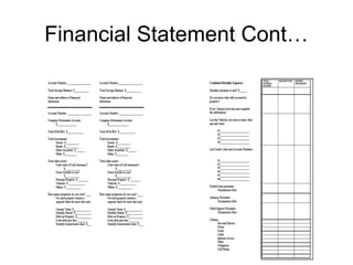 Financial Statement Cont…
 
