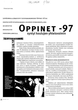 Opettaja-lehti 1-98 Oppinet-97