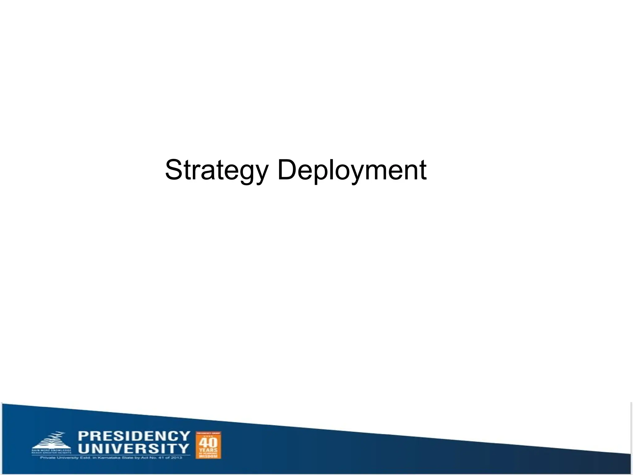 Strategy Deployment
 