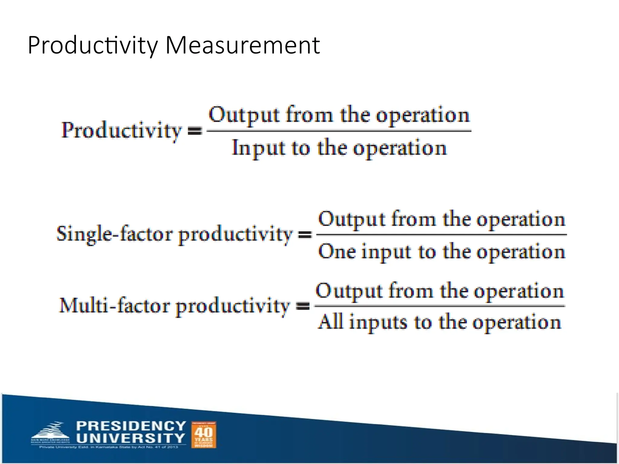 Productivity Measurement
 