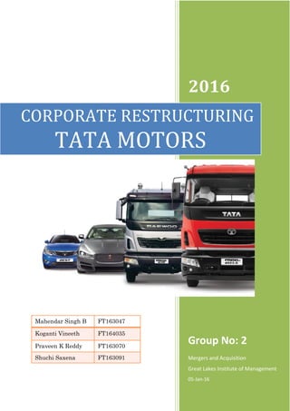 Corporate Restructuring_TATA MOTORS | PDF