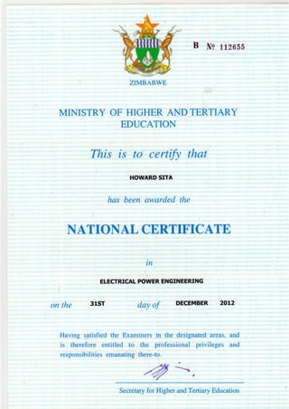NATIONAL CERTIFICATE