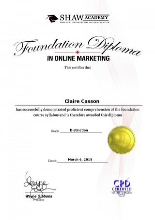 Diploma in online marketing